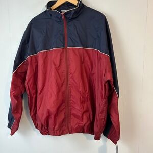 Saddlebred‎ Sport Men's Wind/Rainproof All Weather Tracksuit Jacket Navy Red VTG